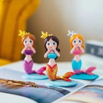 Mini Cute Resin Mermaid Cake Decoration Children Room
