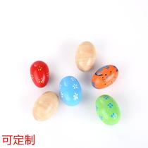 Orff wooden childrens kindergarten musical instrument colorful wooden sand ball sand egg plastic small sand egg toy customized