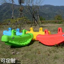 Kindergarten room inside and outside plastic seesaw child Trojan horse baby rocking horse child biking goldfish rocking horse toy