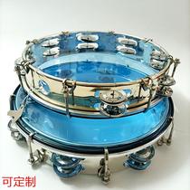 Colorful adjustable tambourine rattle drum adjustable double row tambourine transparent ABS tambourine percussion instrument hand clap drum set