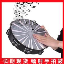 Laser double-row tambourine drummer Orff musical instrument dance performance tambourine early education primary school music teaching aids
