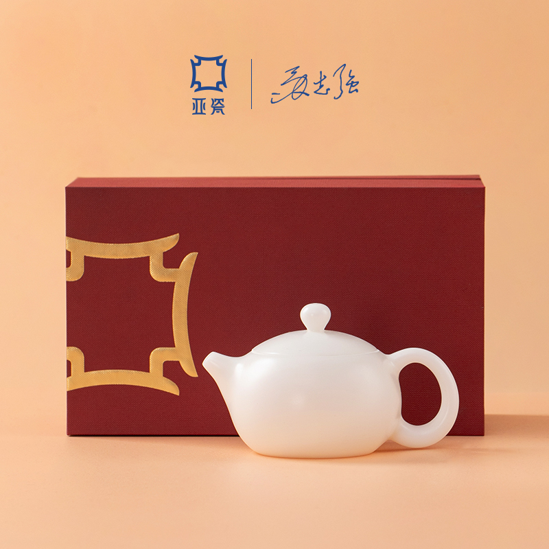 Yaci Xishi Teapot Master Su Zhigang's Dehua White Porcelain Handmade Ice-Type Ceramic Teapot, High-End Jadeite Tea Set
