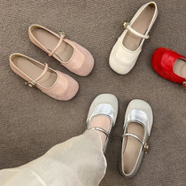 French retro silver Mary Jane shoes for women 2024 summer new style matching skirt evening breeze gentle temperament single shoes