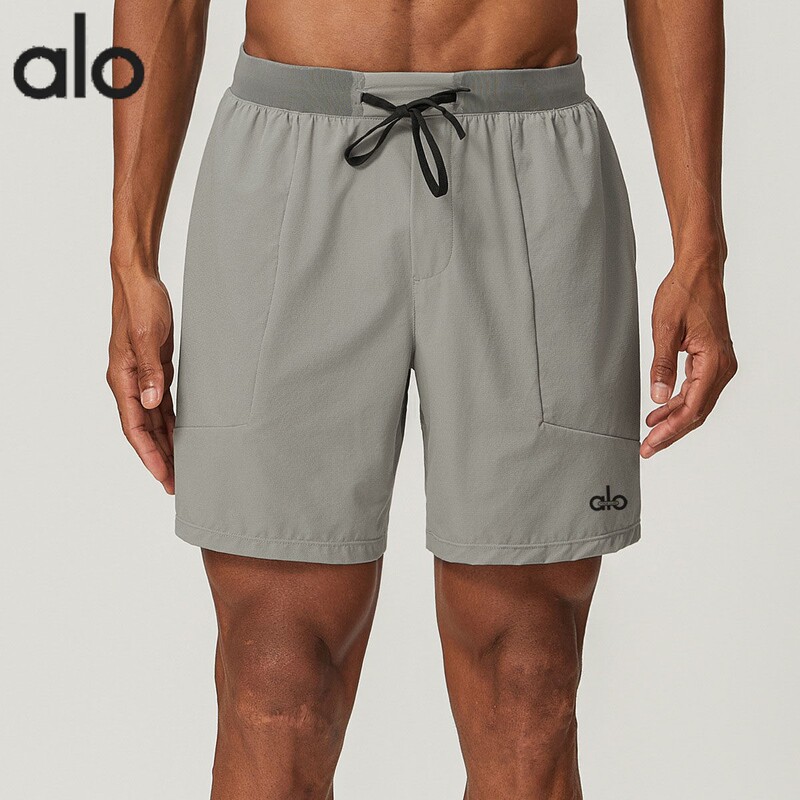 Alo Men's Outdoor Casual Sports Shorts Sweat-Absorbent and Moisture-Wicking Tennis Yoga Quick-Drying New Technology Fabric Shorts