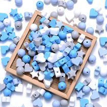 50Pcs Mix Style Silicone Beads Baby Heart Star Shape Nursing