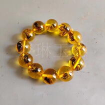 Natural beeswax flower amber little bee amber bracelet amber mens and womens jewelry artificial second-generation wax crafts