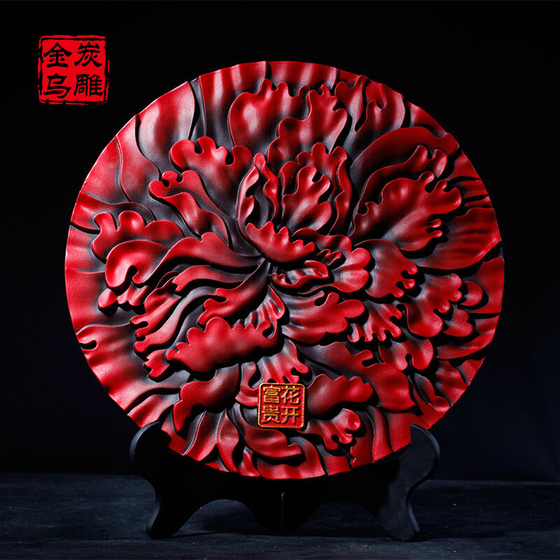 Golden Ucharcoal sculptures blossom with rich and expensive active charcoal sculptures New house decorations Opening wedding birthday gifts gift ideas-Taobao