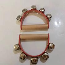 Wood shakes the Five Suzubells Olv early childhood teaching aids for early education The musical instrument The instrument belt hand rattles the bell and holds the bell