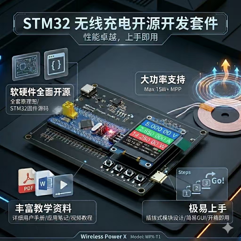 Stm32 Wireless Charging Development Board Qi Protocol Wpx Wireless Charging 15W25W Transmitter Tx Wireless Charging Module
