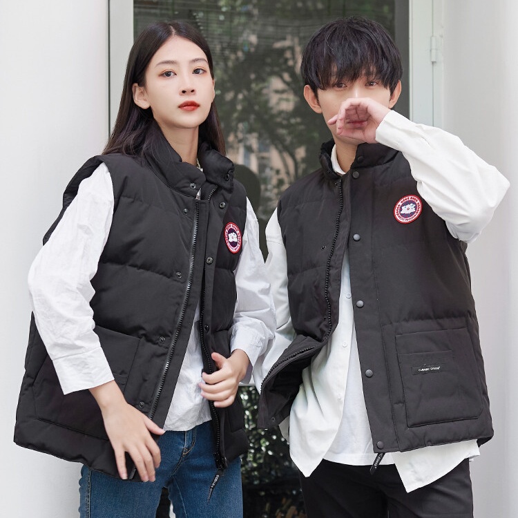 2026 Autumn/Winter New Large Size Goose down Vest Women's Short Thickened down Jacket Men's Warm Outdoor Coat