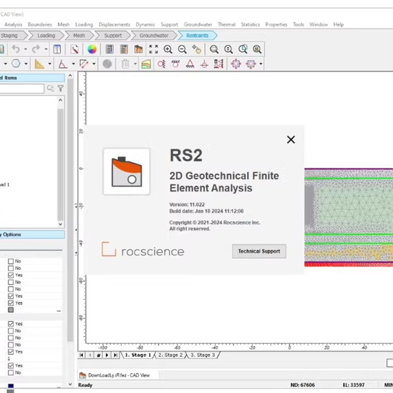 Rocscience RS2 v11.0 进行二维岩土有限元分析软件