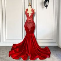 Long Prom Dresses 2024 Luxury Sparkly Beaded Diamond Sexy Me