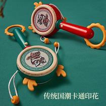 Rattle baby toy can chew hand-cranked wave drum baby national trend music traditional children newborn boys and girls