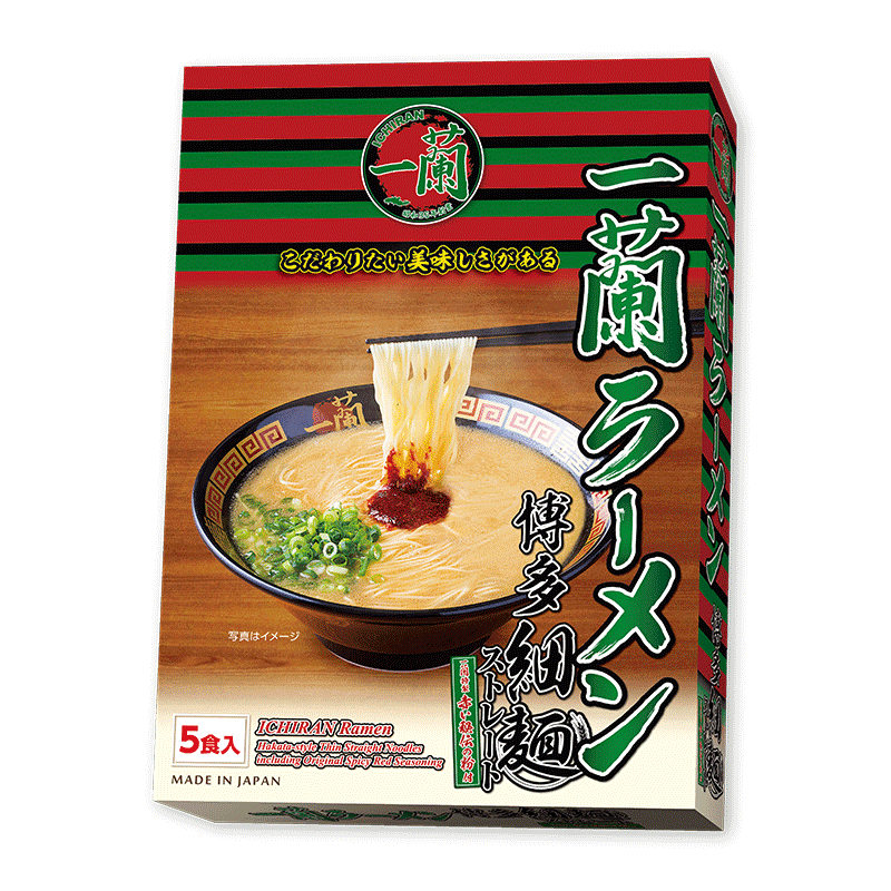 日本进口ichiran一兰拉面5人份豚骨网红博多细面速食方便面盒装