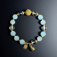High-end gold-swallowing beast bracelet, lucky and multi-treasure bracelet, jewelry, simple and versatile, niche design, high-end and exquisite jewelry