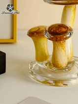 Sample sales floor model room creative art mushroom glass ornaments living room office desktop home accessories ornaments