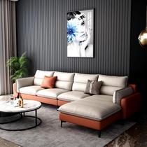 Nordic Tech Cloth Art Sofa Full Solid Z Wood Living Room Complete Sets Furniture Cloth Art sofa tea table TV cabinet Composition cover