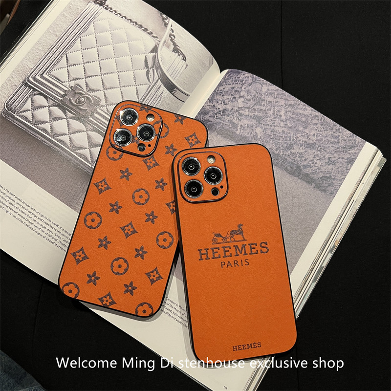 Super Popular and Stylish Hermès Orange Monogram Apple 17 Pro Phone Case, iPhone 17 Leather Case, 15 Pro Max Soft Case, 14 Pro Shockproof, 13 for Men and Women, 16 Pro Max Premium Feel, 12 Full Coverage