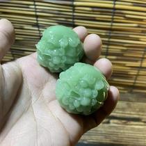 Xinjiang Hotan Jade Lucky Pixiu Handle Piece New Hand-held Fitness Resin Health Care Ball Tray for Gifts