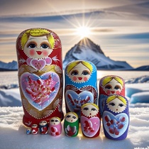 Featured Russian matryoshka 10-layer Harbin ice and snow travel souvenir creative birthday and New Year commemorative gift