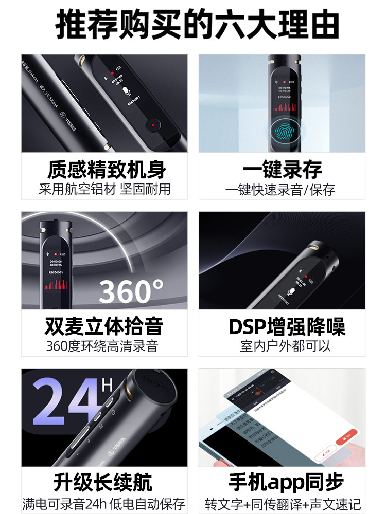 Newman Smart Ai Voice Recorder Portable Professional High-Definition Noise Reduction Device Ultra-Long Standby Large Capacity Lawyer Transcription