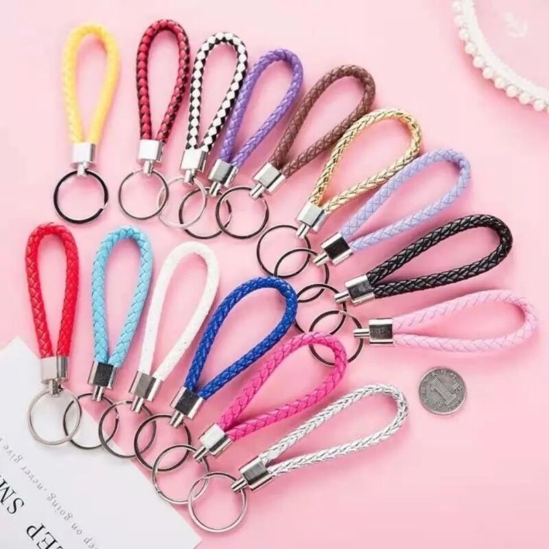 Simple and High-End Handmade Leather Rope Woven Car Keychain, Waist Hanging Accessory for Couples, Bag Decoration, Key Ring, Thick and Durable Simple and High-End Handmade Leather Rope Woven Car Keychain, Waist Hanging Accessory for Couples, Bag Decoration, Key Ring, Thick and Durable