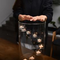 Factory direct sales European-style extra-large glass candlestick candlelight dinner decoration ornaments creative candlestick candle home customization