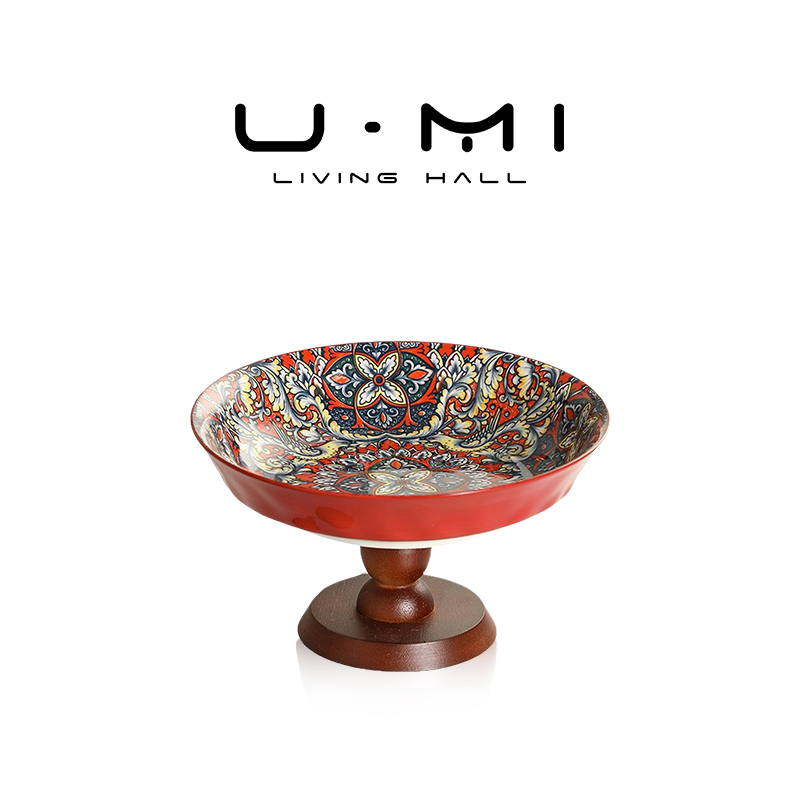 U Mi Living · Meaning |   Fruit Plate Ceramic Bohemian Style Fruit Tray Home Coffee Table Snacks