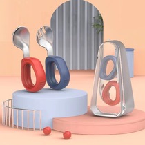 Baby Creative Stainless Steel Round Handle Fork And Spoon Se