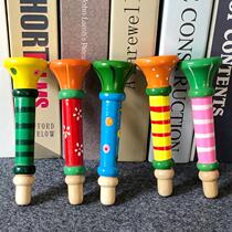 Direct selling colorful wooden trumpets childrens colorful educational musical instruments wooden educational toys customization