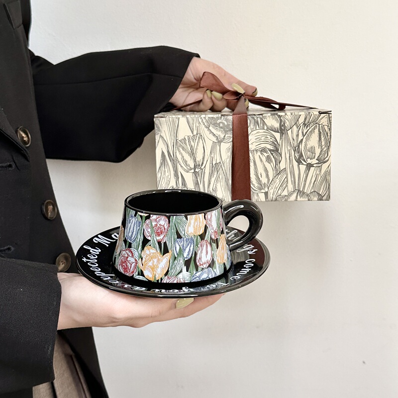 Gift for a Girl's Birthday: a High-End Coffee Cup and Saucer Set, Water Cup, Latte Cup, Souvenir for Teacher's Day