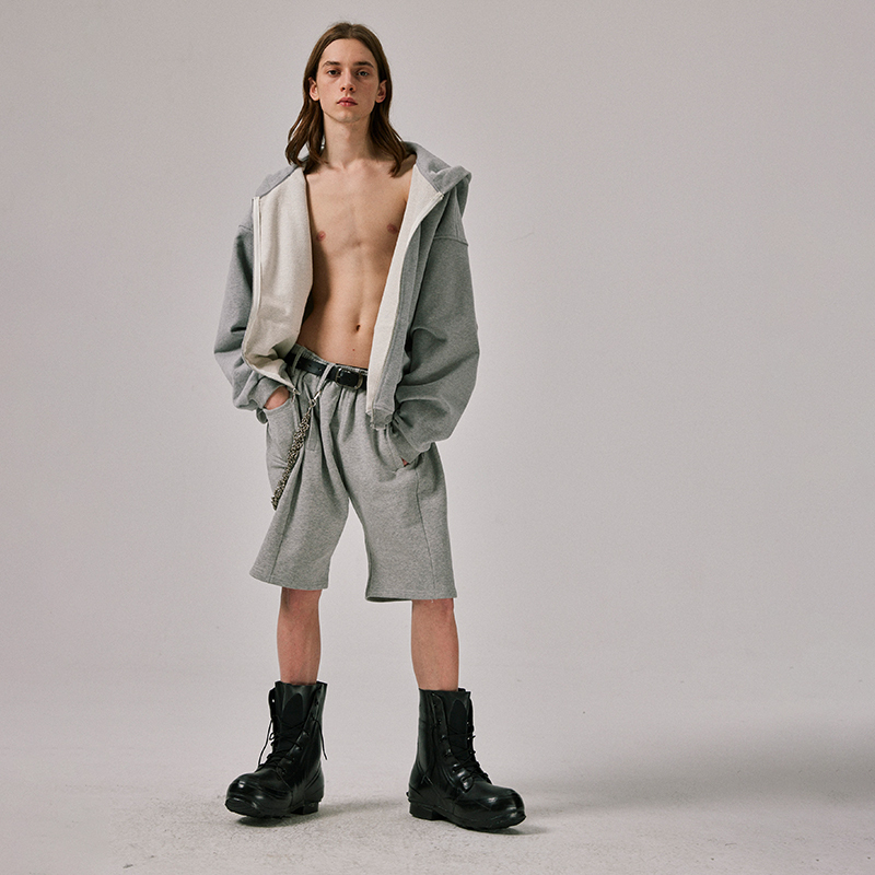 Amicus Animae Custom Woven Brushed Fine Terry Deconstructed Patchwork Sweatpants Shorts Amicus Animae Custom Woven Brushed Fine Terry Deconstructed Patchwork Sweatpants Shorts