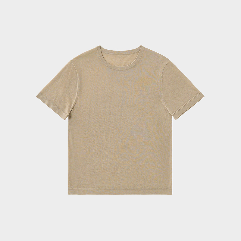 Amicus Animae Natural Skin-Friendly Luxurious Imported Triacetate 80 High-Proportion Superfine Worsted Wool Short-Sleeve Shirt