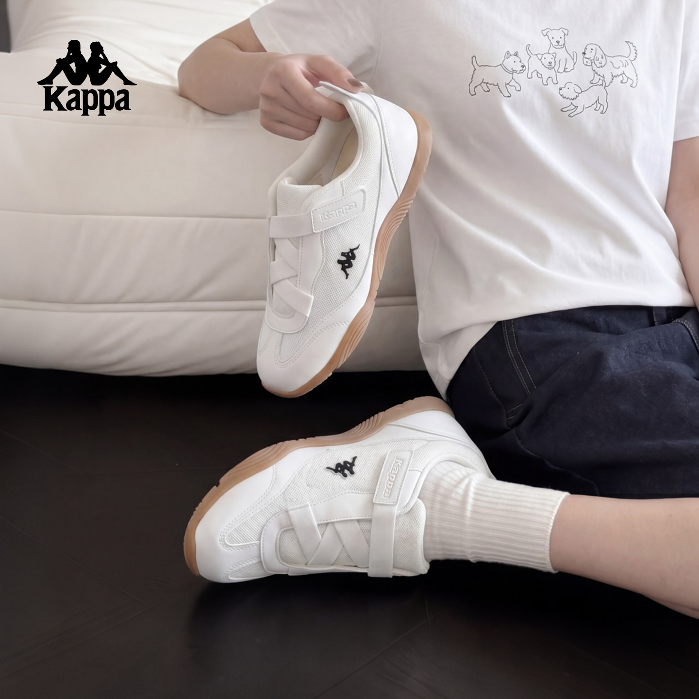 Kappa轻跃芭蕾德训鞋运动鞋女夏薄款透气小白鞋2026巨好看的鞋子