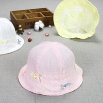 Bow baby basin hat autumn new baby hat cotton princess hat fisherman hat summer sun protection versatile