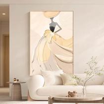 Cream style living room decoration painting simple texture large sofa background wall mural character abstract porch hanging painting