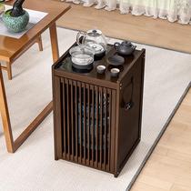 Mobile tea cabinet tea table side cabinet tea table kettle integrated solid wood side cabinet office tea set storage cabinet