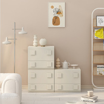 Nordic solid wood Carmen cabinet cream retro combination modular cabinet living room TV cabinet sofa side cabinet bedroom bedside