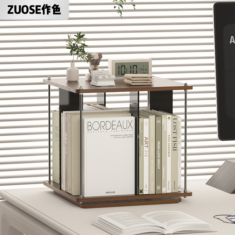 Desktop Used Storage Rack Rotating Bookshelf Office Supplies Placement Rack Workstation Book Storage Rack Ornament Display Rack