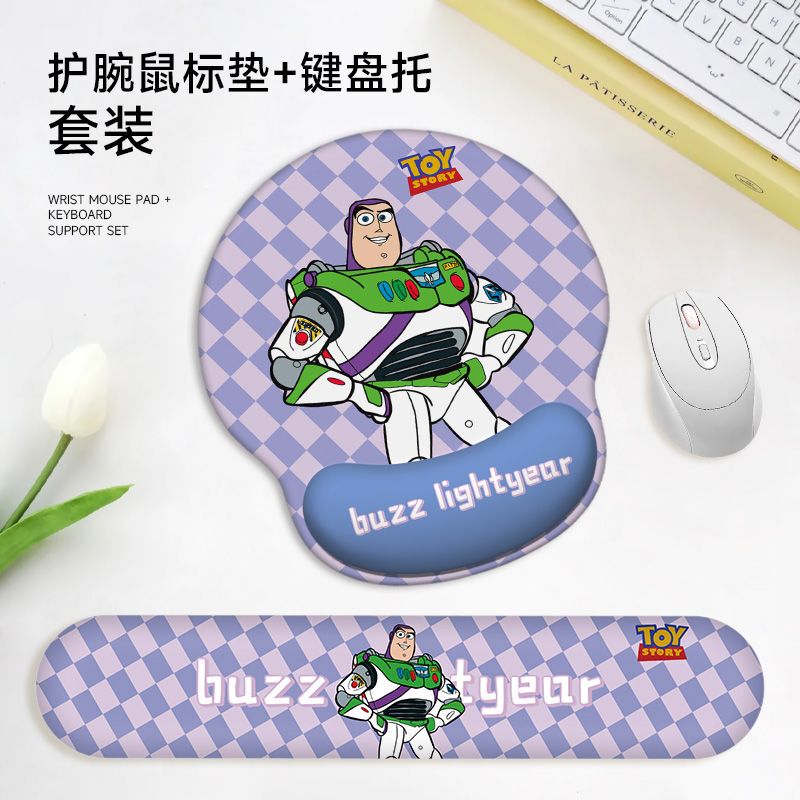 Sports Motivation Series: Buzz Lightyear Wrist Rest Mouse Pad for Boys and Girls, Cartoon 3D Wrist Support for Study and Office, Non-slip.