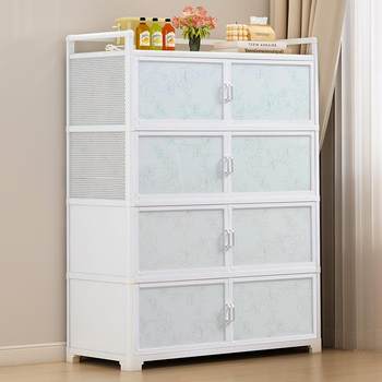 Kitchen storage rack multi-layer side cabinet with doors household multi-function storage cabinet microwave oven cupboard cabinet storage cabinet