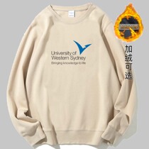 Western Sydney University peripheral velvet thick sweatshirt souvenir graduation clothes school uniform men and women round neck WSU