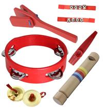 Customized direct sales Orff musical instrument set lucky red six-piece set childrens early education teaching aids educational toys 6-piece set