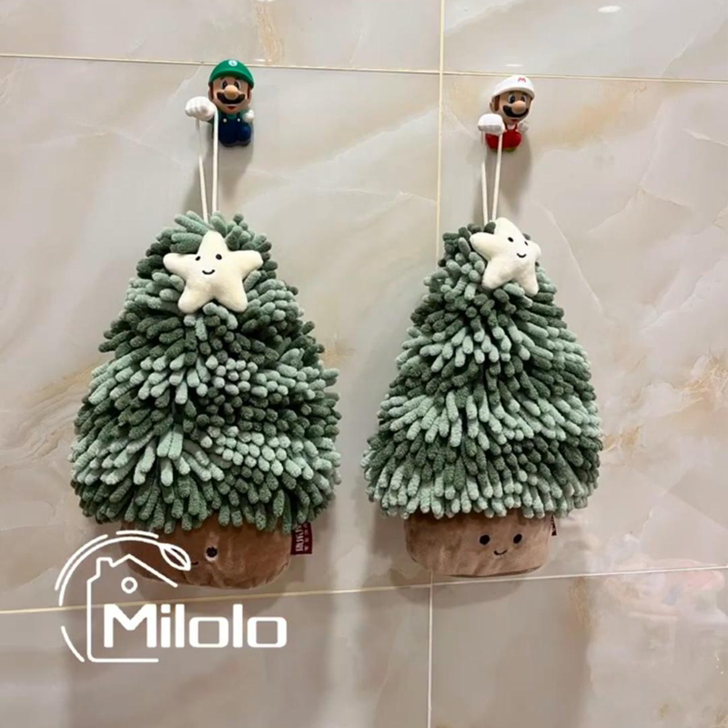 Christmas Tree Hand Towel, Hanging Type, Cute, Super Absorbent, Special for Kitchen and Bathroom, Thickened Towel, Christmas Decoration