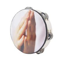 8-inch palm pattern double-layer hand tambourine Orff instrument for beginners and childrens music enlightenment instrument customization