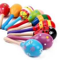 Infant Orff musical instrument wooden maracas rattle infant early education wooden trumpet music maracas toy customization
