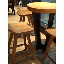 Iron cafe high table solid wood small round table bar table deck home bar table milk tea shop internet celebrity table and chairs