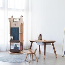 Magic Bell Tower rotating bookshelf all solid wood 360-degree picture book shelf floor-standing childrens bookcase