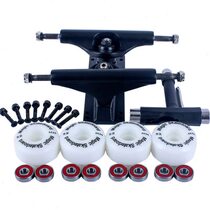 双翘板动作轮乳白色套装刷街轮滑板配件滑板轮子五寸中空支架