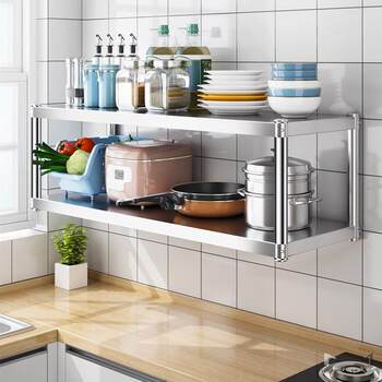 25 wide baking wall hanging rack storage wall two-layer hanging rack condiment wall hanging bracket hotel commercial rack